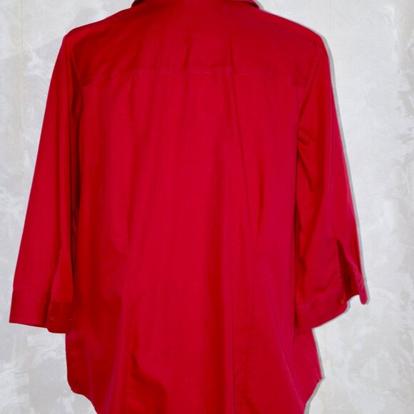 Coldwater Creek Red No-Iron Button-up Blouse | XL - Picture 4 of 5